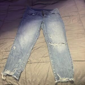 Blue washed ripped jeans